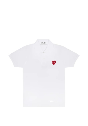 Comme Des Garçons Play logo heart-patch polo shirt - White