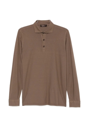 Jeordie's long-sleeve polo shirt - Brown