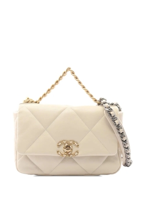 CHANEL Pre-Owned 2020 Medium Lambskin 19 Flap satchel - Brown