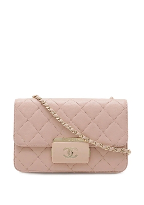CHANEL Pre-Owned 2016-2017 Mini Quilted Sheepskin Beauty Lock Flap crossbody bag - Pink
