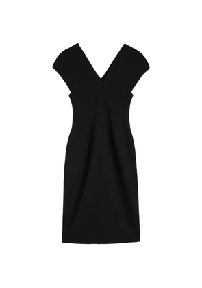 Jil Sander V-neck wool-sablé dress - Black