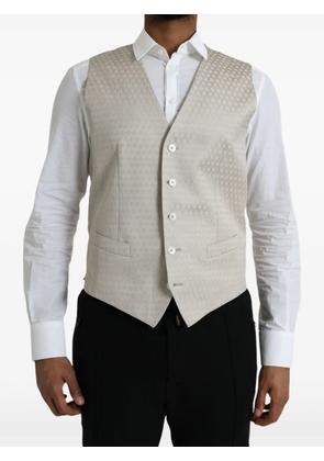Dolce & Gabbana geometric-pattern woven waistcoat - Neutrals