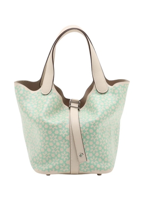 Hermès Pre-Owned 2022 Swift Lucky Daisy Picotin Lock 18 handbag - White