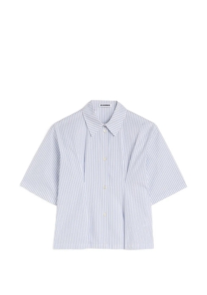 Jil Sander striped pleated-waist shirt - White