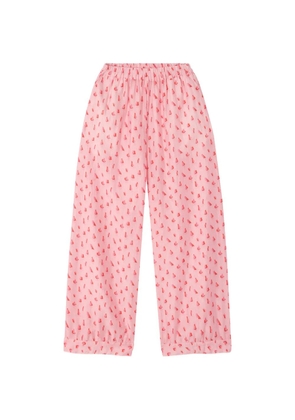 American Vintage Zivow sailboat-print cropped trousers - Pink