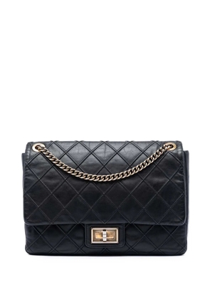 CHANEL Pre-Owned 2012-2013 Large Diamond Debossed Calfskin Reissue 2.55 Cosmos Flap shoulder bag - Black