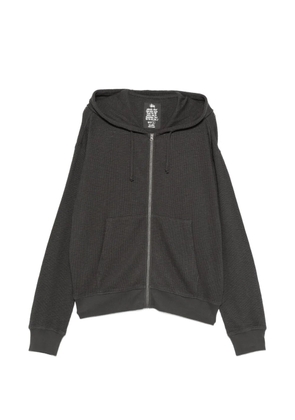 Stüssy waffle-knit zip-up thermal hoodie - Black