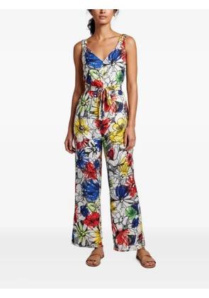 Boutique Moschino floral-print belted jumpsuit - White