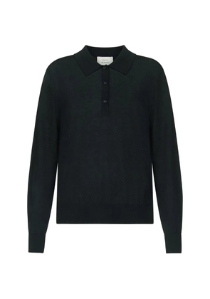 LouLou de Saison fine-knit long-sleeve polo shirt - Black