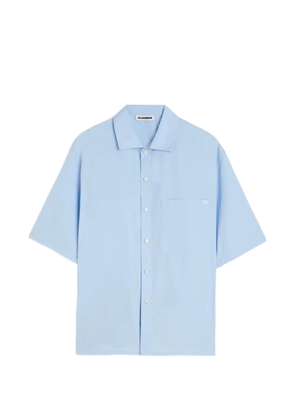 Jil Sander logo-embroidered poplin shirt - Blue