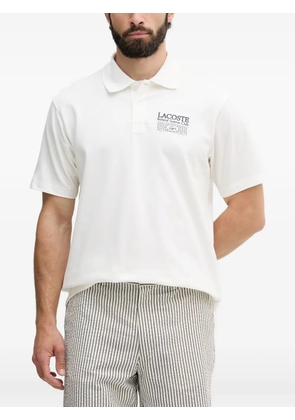 Lacoste Roland-Garros logo-print polo shirt - White