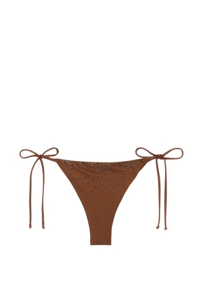 MC2 Saint Barth crystal-embellished side-tie bikini bottoms - Brown