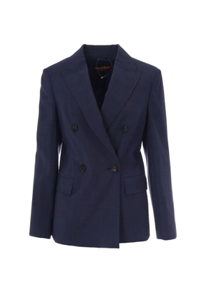 Max Mara double-breasted virgin-wool blazer - Blue