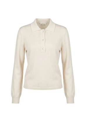 Malo ribbed knitted polo top - White