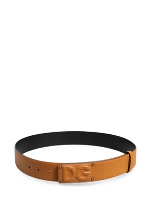 Dolce & Gabbana embossed-logo leather belt - Brown