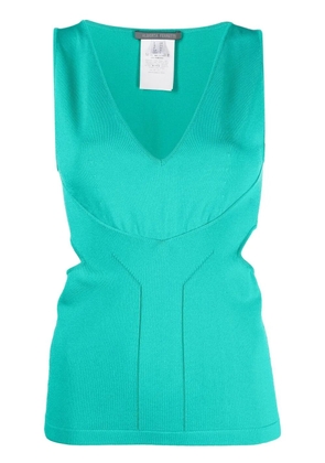 Alberta Ferretti cut-out sleeved knit top - Green