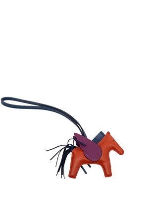 Hermès Pre-Owned 2021 Milo Lambskin and Swift Grigri Rodeo Pegase Bag Charm PM key chain - Orange
