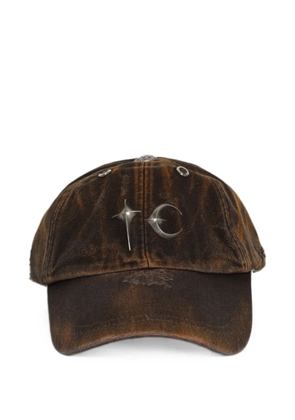 THUG CLUB two-tone washed logo-plaque cap - Brown