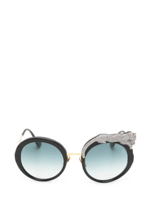ANNA-KARIN KARLSSON crystal-embellished round-frame sunglasses - Black