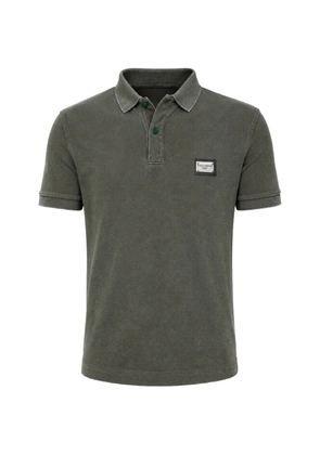 Dolce & Gabbana logo-plaque polo shirt - Green