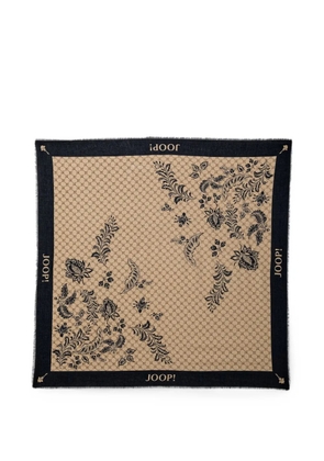 Joop! Adalia floral-print fringed scarf - Neutrals