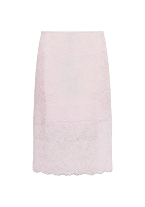ROTATE BIRGER CHRISTENSEN lace-overlay scalloped-edge midi skirt - Pink