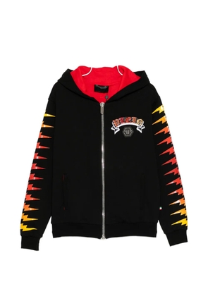 Philipp Plein sequin-embellished graphic-print hoodie - Black