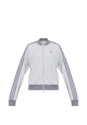 adidas logo-embroidered stripe-detail sweater - Grey