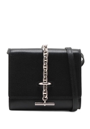 Hermès Pre-Owned 2023-2025 Chevre Mysore Chaine d Ancre Compact Wallet crossbody bag - Black