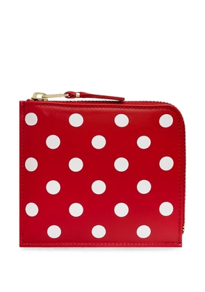 Comme Des Garçons Wallet polka-dot zip-around wallet - Red
