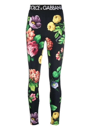 Dolce & Gabbana floral-print leggings - Black
