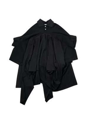 Torishéju draped asymmetric polo shirt - Black