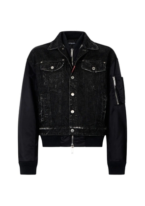 DSQUARED2 black aviator hybrid jean jacket
