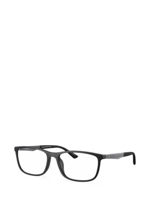 Emporio Armani matte-finish rectangle-frame glasses - Black