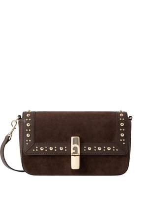 Furla stud-embellished leather crossbody bag - Brown