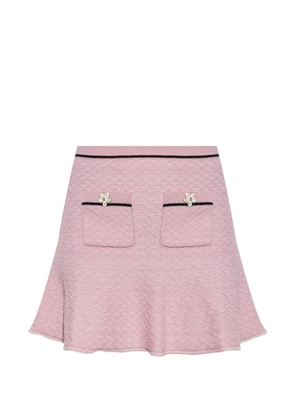 Self-Portrait flower-button mini skirt - Pink