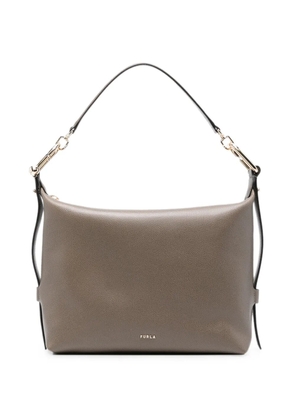 Furla grained-leather chain-link tote bag - Grey
