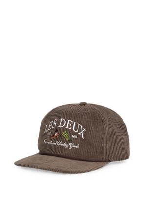 Les Deux Ivy logo-embroidered corduroy cap - Brown