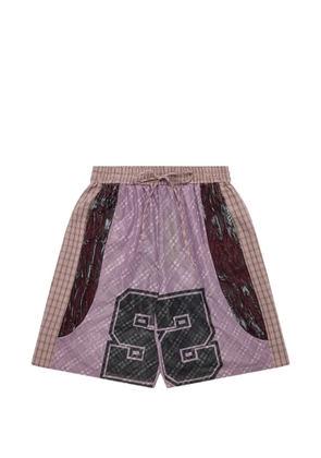 Chopova Lowena patchwork-design shorts - Purple