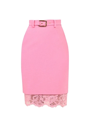 Rowen Rose lace-trim belted skirt - Pink