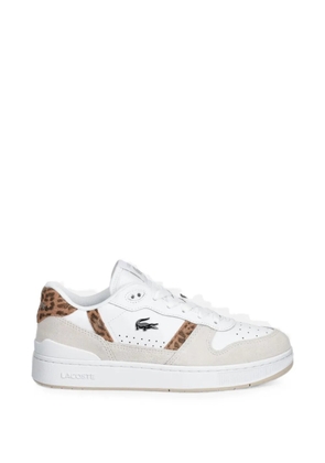 Lacoste leopard-print paneled sneakers - White