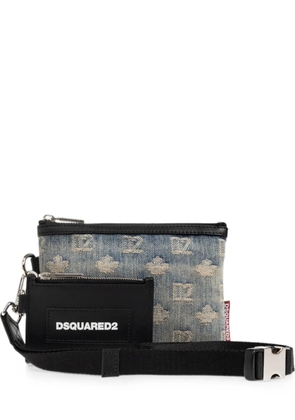 DSQUARED2 monogram denim pouch bag - Blue