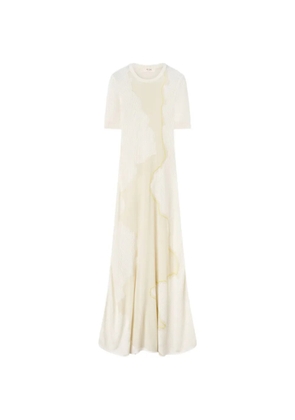 RETORI Struggle and Peace mixed-media inserts maxi dress - Neutrals