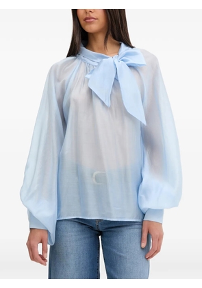 VICOLO bow-detail long-sleeve blouse - Blue