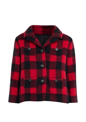 Nº21 check-pattern patch-pocket jacket - Red