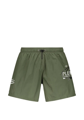 Plein Sport logo-print drawstring swim shorts - Green