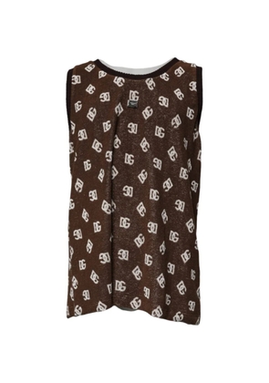 Dolce & Gabbana monogram logo-plaque vest - Brown