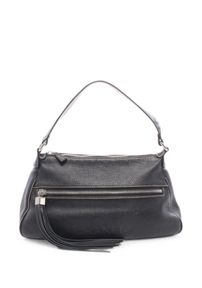 CHANEL Pre-Owned 2003-2004 logo fringe shoulder bag - Black