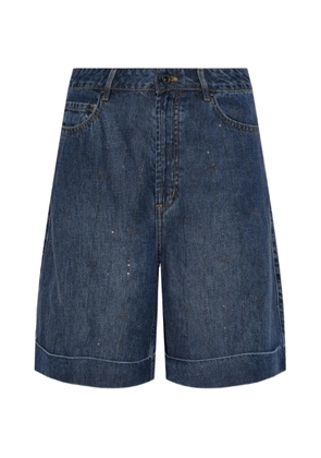 Self-Portrait sequin-embellished knee-length shorts - Blue