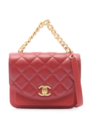 CHANEL Pre-Owned 2019 Diamond-quilted Caviar-leather mini shoulder bag - Red